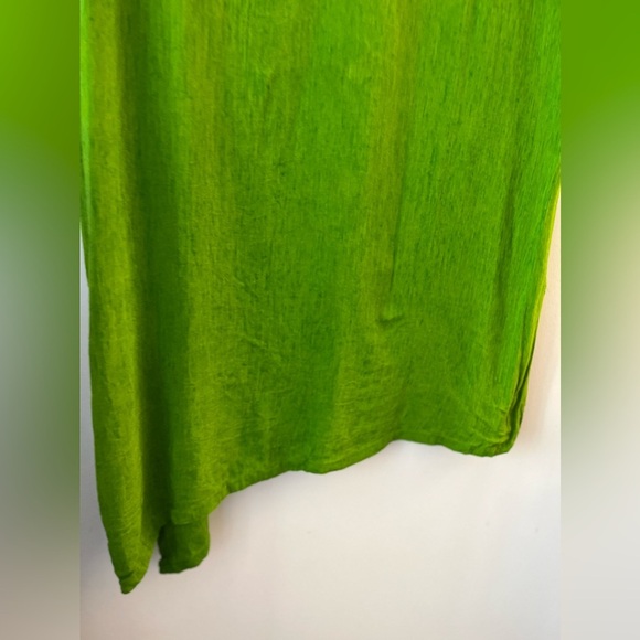 KALIYANA Green Linen Asymmetrical Dress S/M - Picture 3 of 12
